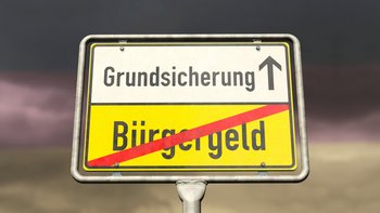 Schild "neue Grundsicherung"