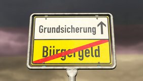 Schild "neue Grundsicherung"