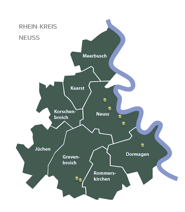 Karte vom Rhein-Kreis Neuss
